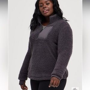 NWT Torrid Size 2 Sherpa Half Zip Active Pullover